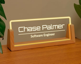 Custom Office Name Plate Modern Desk Decor Idea Business Gift for Professionals Elegant Office Gift Promotion or New Job Office Plaque