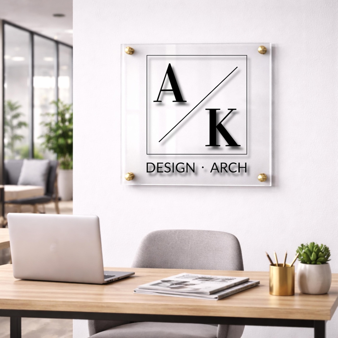 Custom Logo Business Sign - Acrylic Logo Sign for Office Wall, Entry ...