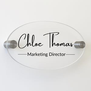 Custom Rounded Door Sign for Office Door Tag Personalized Door Sign Name Plate Wall Decor Modern Professional Office Door Decor