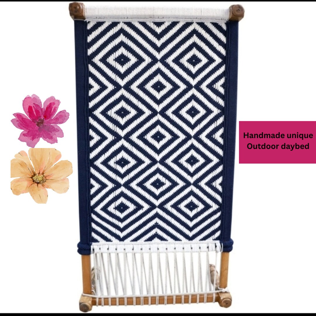 Traditional Indian Charpai Indian Daybed blue/white Handcrafted Indian