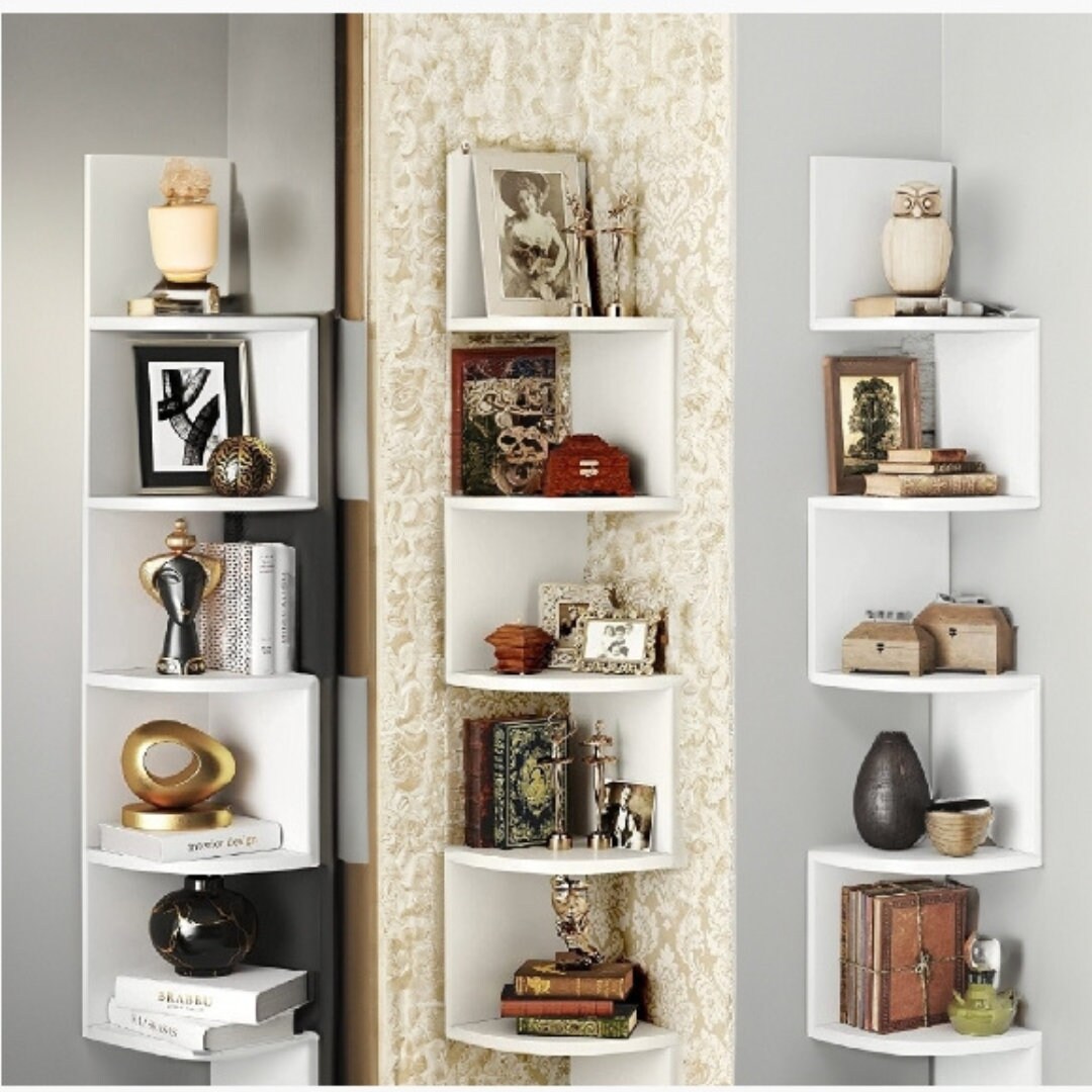 5 Tier Corner Shelves Floating Shelves for Wall Rustic Etsy