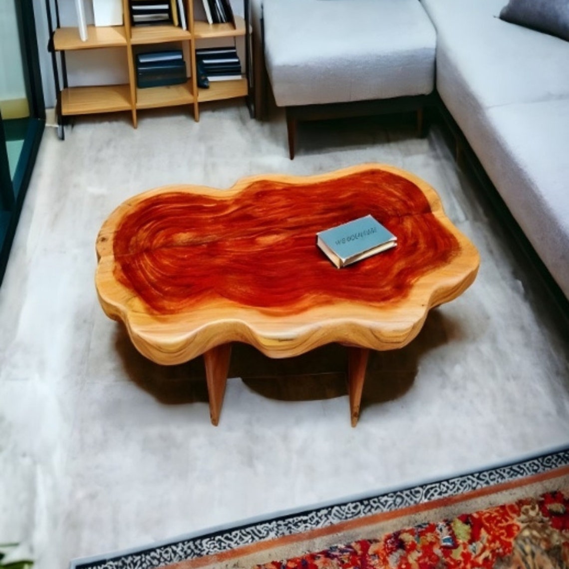 Live Edge Coffee Table, Solid Wood Side Table, Living Room Wooden Table