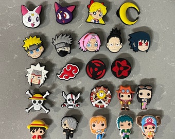 ANIME - one piece, naruto, sailor moon CHARMS - Luffy Charms - Thousand Sunny Logo - Sailor Mood - Akatsuki Cloud - Studio - Cute Anime