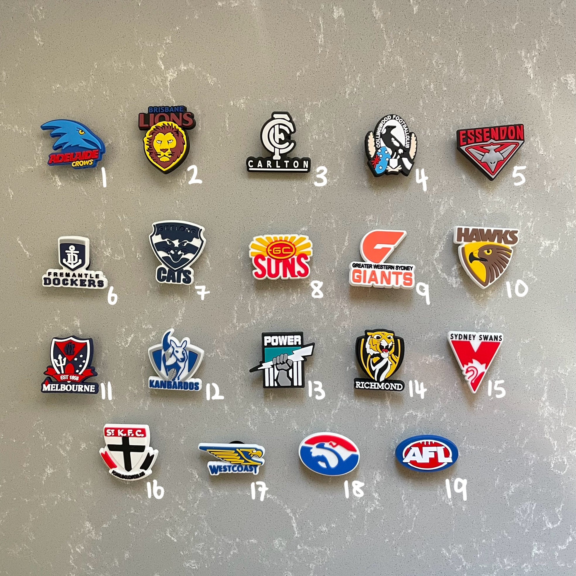 AFL jibbitz for crocs - AFL - Australian - Footy - Australian Football League