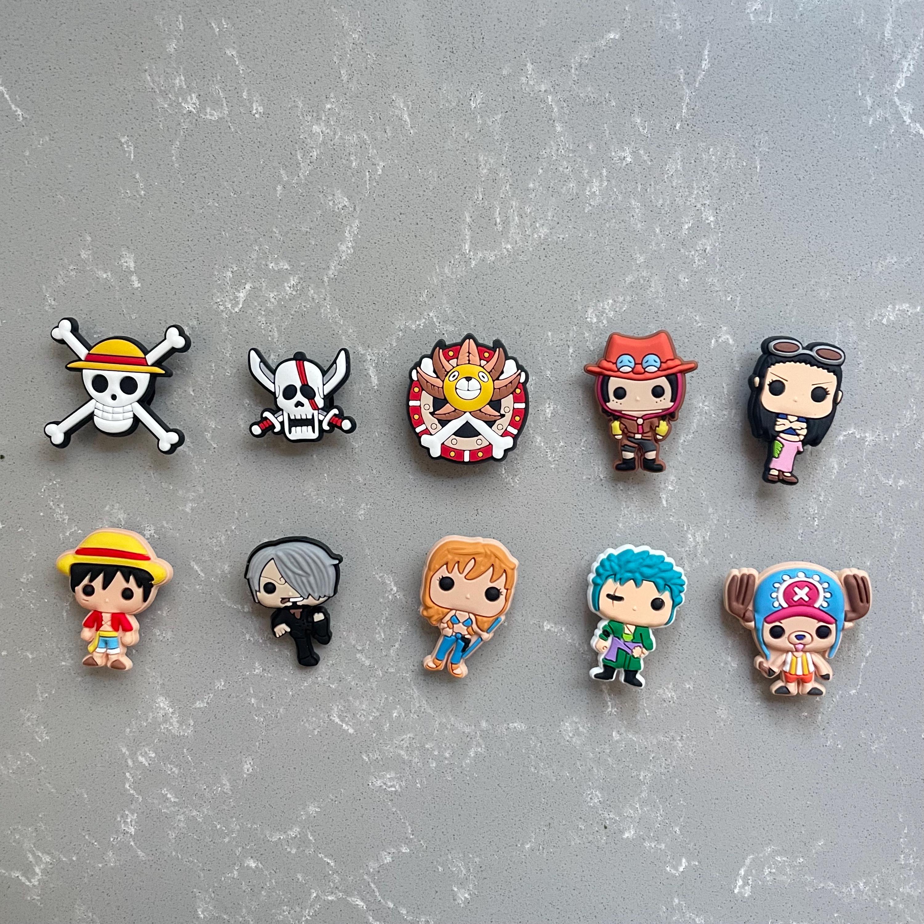Pendentifs One Piece pour Crocs inspirés de Luffy, Zoro, Franky, Nami, Chopper, Sanji, Robin et Ace
