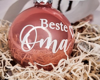Palla di Natale, personalizzata, palla per albero di Natale, decorazioni natalizie palla di vetro, vetro, 6 cm
