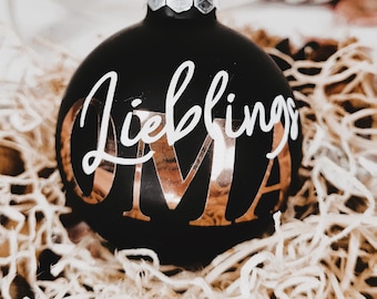 Palla di Natale, personalizzata, palla per albero di Natale, decorazioni natalizie palla di vetro, vetro, 6 cm