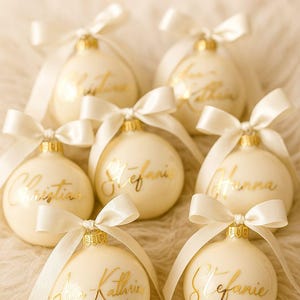 パーソナライズされたクリスマスオーナメント、クリスマスツリーの飾り、ガラス製のクリスマスボール、ガラス、6 cm