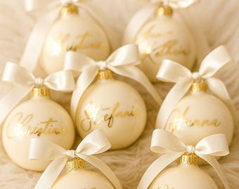 Pallina di Natale personalizzata, decorazione per albero di Natale, palla di Natale in vetro, vetro, 6 cm
