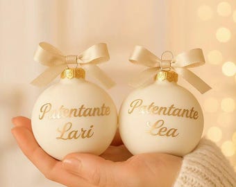 Pallina di Natale personalizzata, decorazione per albero di Natale, palla di Natale in vetro, vetro, 6 cm
