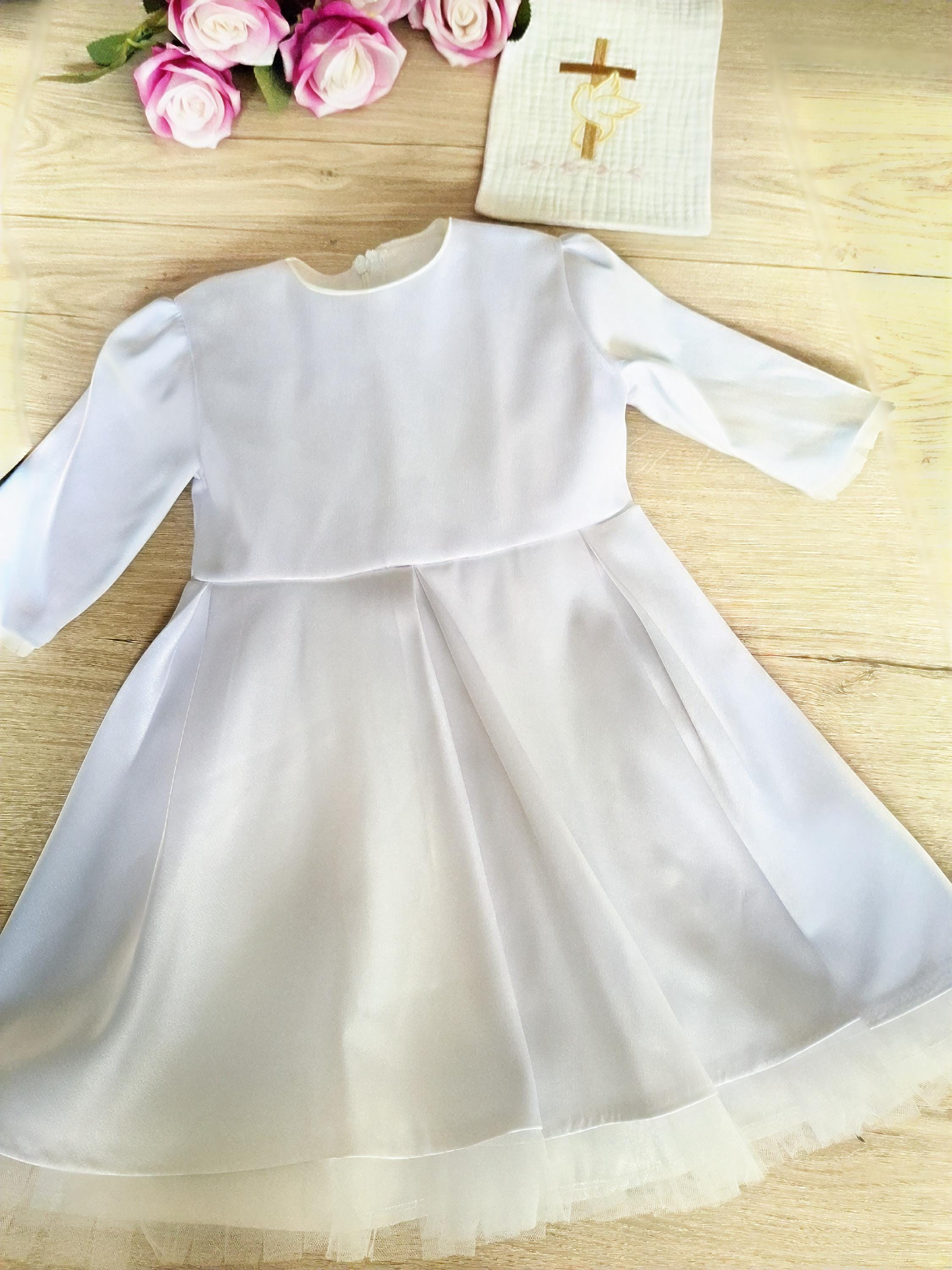 Robe De Soirée Bébé Fille Blanche En Dentelle Fleurie - Tailles 3-6 à 18-24 Mois - Neuf Avec étiquettes