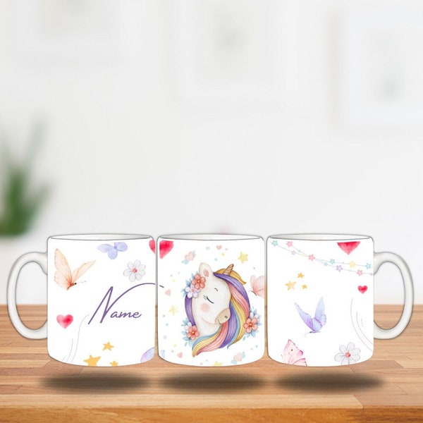 Einhorntasse mit eigenem Namen // Tasse personalisiert // Einhornmotiv