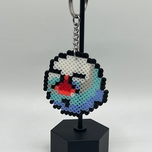 Ghost boo from Super Mario perler keychain