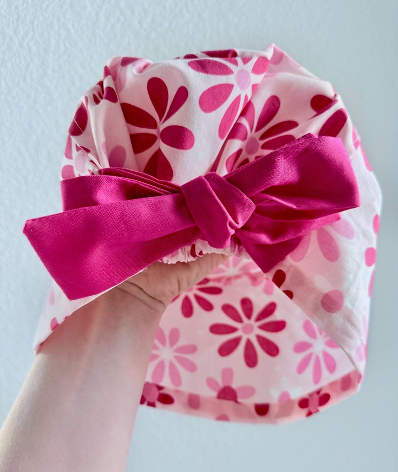 Barbie Print Scrub Cap: Women's Cotton Nurse Hat with Bow image 10