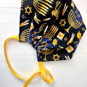 Hanukkah Menorah Scrub Cap: Cotton Fashion Scrub Hat, Nurse Gift