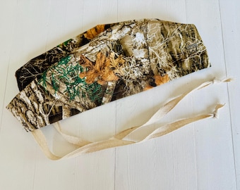 Camouflage Scrub Cap, Unisex Cotton Surgical Hat, Real Tree Print