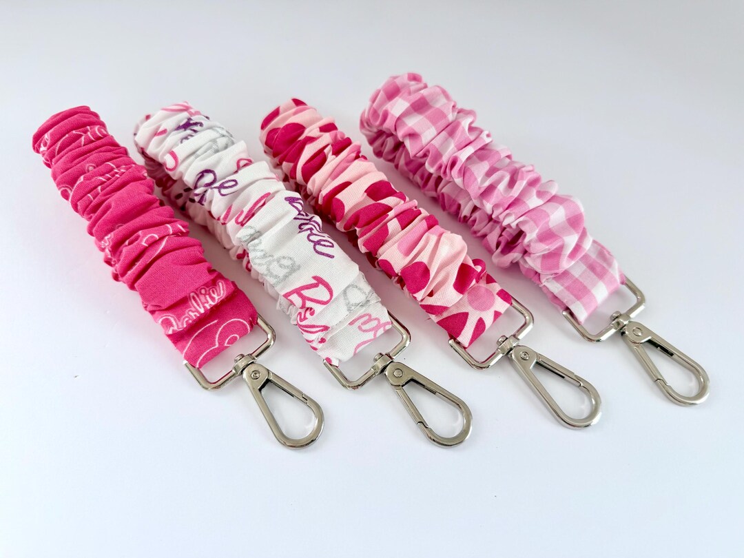 Barbie Scrunchie Wristlet Keychain | Cute Fabric Key Fob Bracelet ...