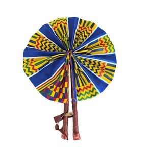 Assorted African Fabric Fan, Ankara Print Hand-Fan, Random African Print Fans. Made in Ghana