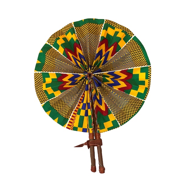 Assorted African Fabric Fan, Ankara Print Hand-Fan, Random African Print Fans. Made in Ghana