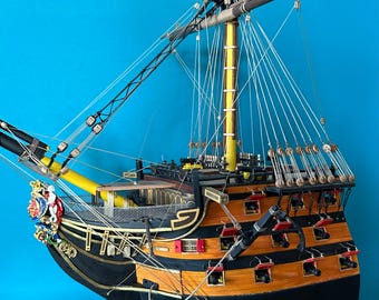 Cross-section of the bow the Victory ship, 1:78, Wooden model of the sailing ship, Mantua Model