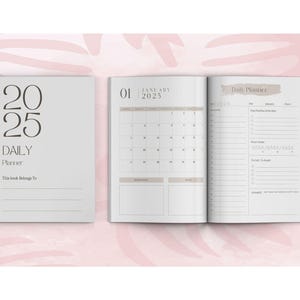 2025 Planner Printable, Daily Planner 2025, 365 Day Planner PDF, Editable Planner Canva, KDP Interior, AI Template, Digital Planner