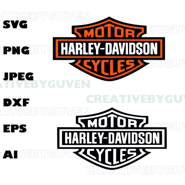 Harley-Davidson SVG Logo for Cricut Motorcycle - Brand - PNG, EPS, Brand Illustration - Digital Download - Bike Logo Design