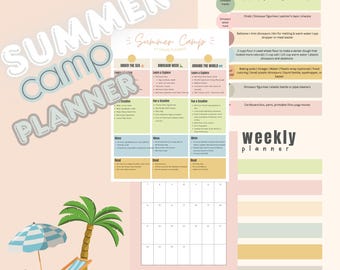Campamento de verano en casa / Guardería de campamento de verano / Plan de estudios de verano / Plan de estudios de campamento de verano / Ideas para el verano / Planificador de verano para la educación en casa