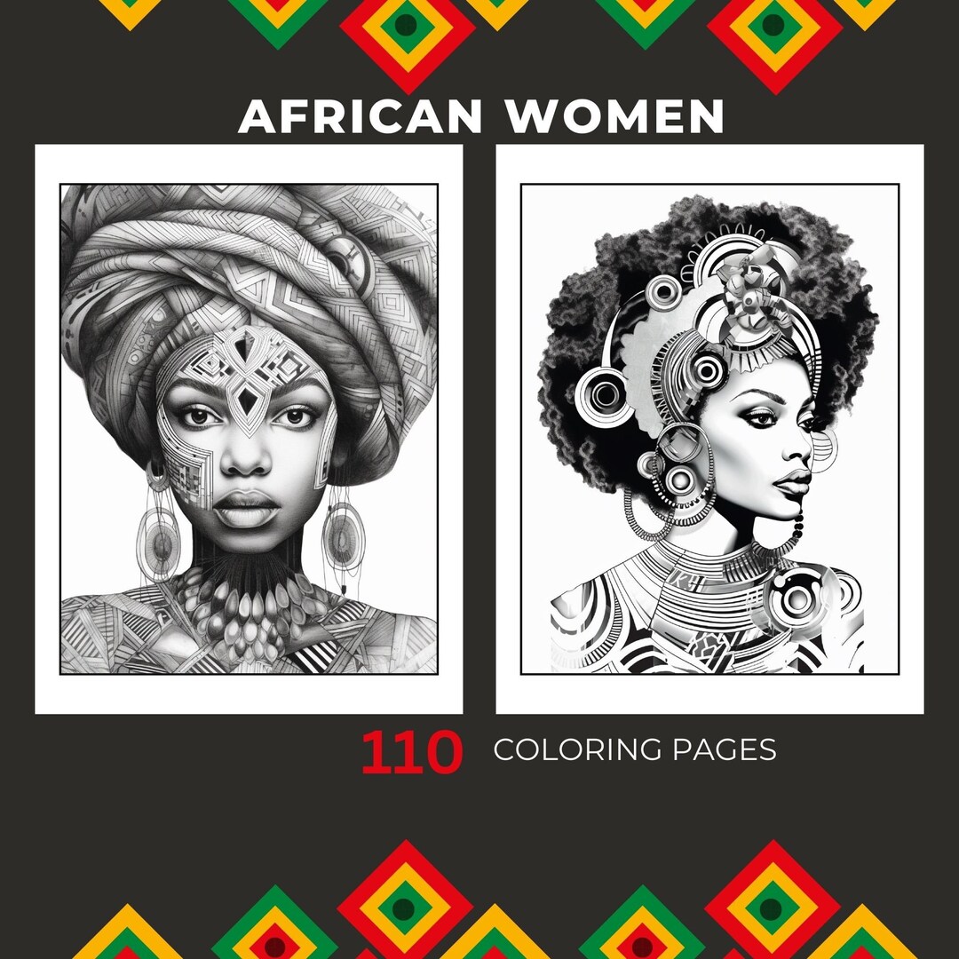 110 African Women Coloring Pages Printable Coloring Book Adult Coloring ...