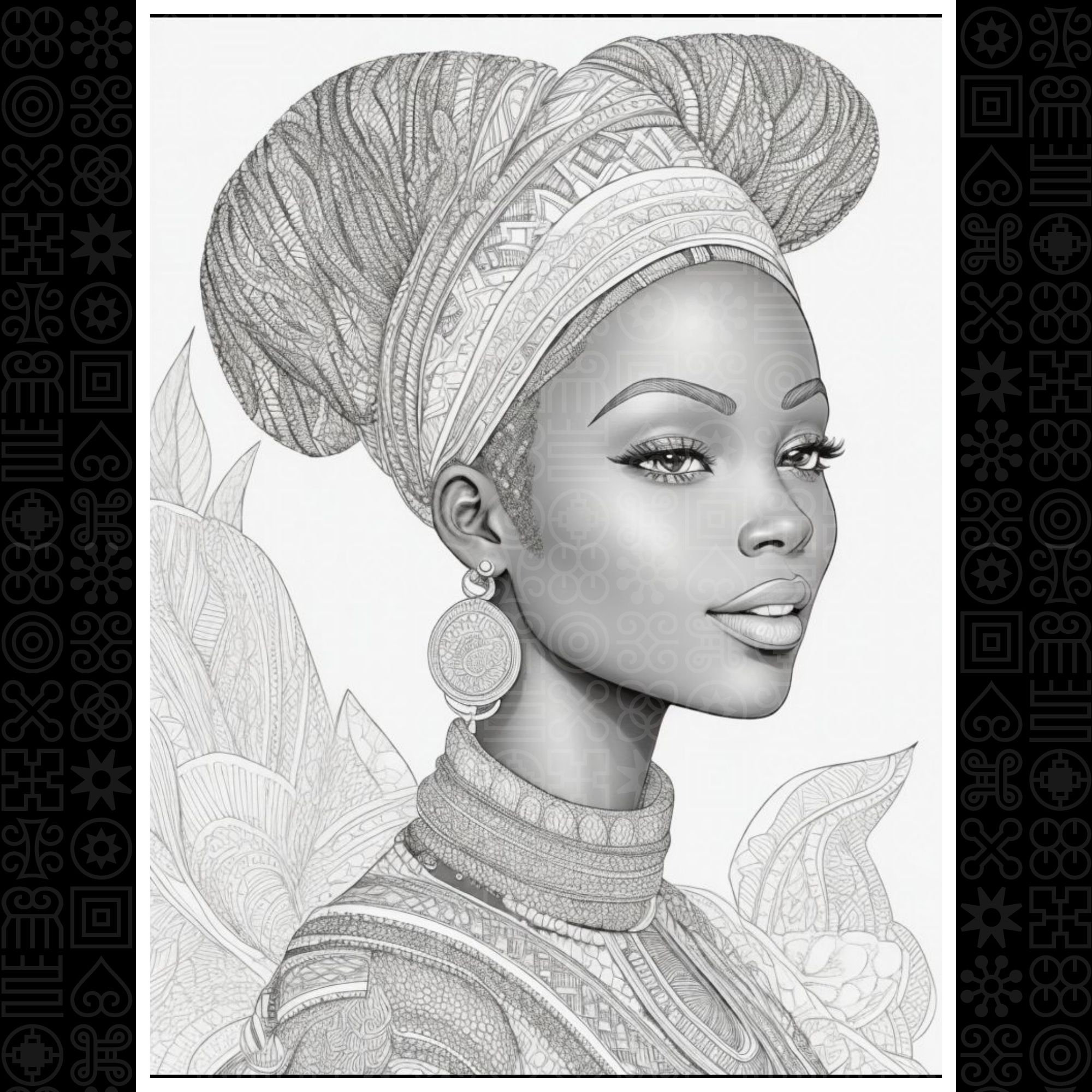 100 African Women Coloring Pages Printable Coloring Book - Etsy