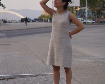 Twiggy dress, sand colored dress, beige dress, summer knitwear, dress knitwear, knitted dress, knit dress