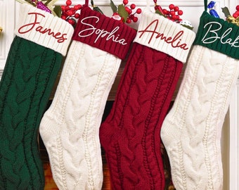 Embroidered Christmas Stocking,Custom Family Christmas Stocking,Knitted Christmas Stockings with name,First Christmas Stocking,Holiday Decor