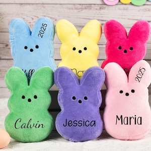 Benutzerdefinierte Ostern Peep Bunny, Plüsch Peeps mit Name, Ostergeschenk für Mädchen Jungen, Kinder Ostern Stuffer, Mini Peeps Plüschpuppe, Baby-Geschenke für Kinder