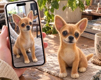 Custom Needle Felted Pet Doll, Personalized Cat Portrait Sculpture, Handmade Wool Pet Replica, Pet Loss Keepsake, Lifelike Animal Figurine