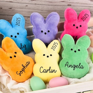 Personalisierte Plüsch-Peeps mit Namen, Ostern Peep Bunny, Kinder Ostern Stuffer, Mini Peeps Plüsch-Puppe, Ostergeschenk für Mädchen Jungen, Baby-Geschenke für Kinder