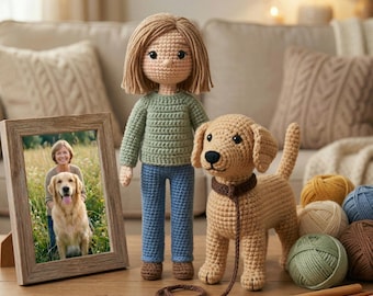 Custom Pet Crochet Doll, Personalized Dog Portrait Plush, Handmade Cat Lookalike Stuffed Animal, Pet Memorial Gifts for Pet Lover