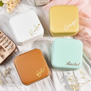 Benutzerdefinierte Schmuckschatullen, personalisierte Schmuckschatulle, Brautjungfer Name Schmuckschatulle, Reise Schmuckschatulle, Brautjungfer Vorschlag Box, Weihnachtsgeschenke
