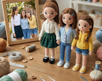 Best Friend Crochet Dolls, Custom Bestie Portrait Amigurumi Dolls, Handmade Lookalike Plush Dolls, Unique Gifts for Soul Sisters