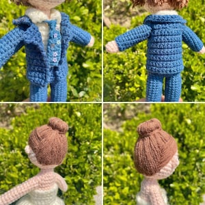 Anniversary Couple Dolls, Personalized Wedding Anniversary Gifts for Grandpa, Crochet Plush Dolls, Marriage Milestone Amigurumi Dolls image 3