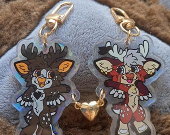 ファーソナ アクリルキーホルダー #100 JV & #101 Limeq、マグネットハートのマッチングチャーム