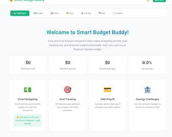Interactive Budget App: Goal Tracker, Debt Payoff Calculator