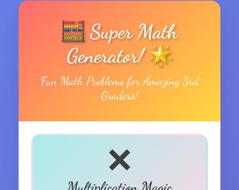 Custom Math Worksheet Generator: K-12, Unlimited Problems (HTML File)