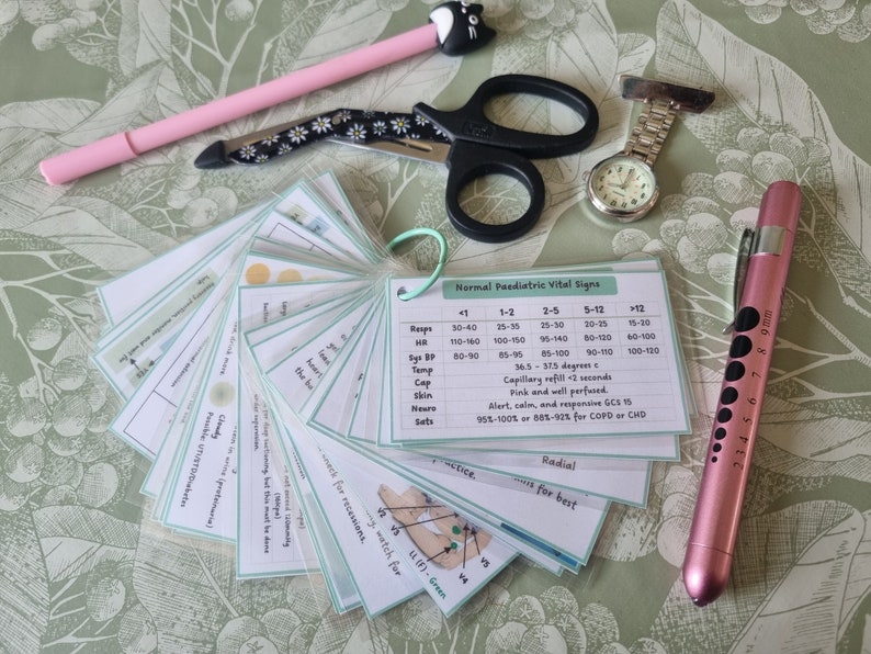 DIGITAL Child Nursing Flashcards Paediatric Observations Pocket Guide