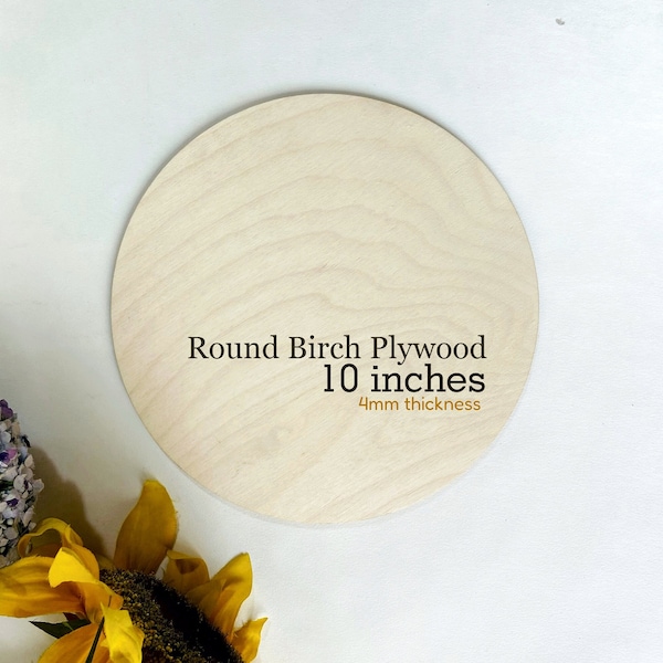 Pack of 10 Wood Circles for Crafts - 4mm Thick, Choice of 5", 6", 7", 8", 9" , 10 inch Diameter, Blanks DIY Craft Blank Clocks Door Hanger