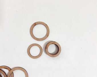Anelli artigianali in MDF: cerchi in legno grezzo per macramè fai da te - 3 mm di spessore