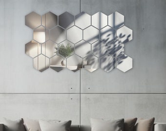 24 piece mirrors in honeycomb shape - Hexagon Shape Mirror Wall Decal Wall Sticker