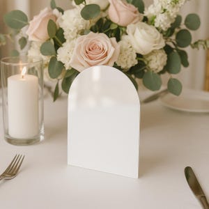 White Arch Acrylic Blanks – 2mm Glossy Arched Signs in 4 Sizes – Wedding Table Numbers, Baby Shower Decor, DIY Event Signage