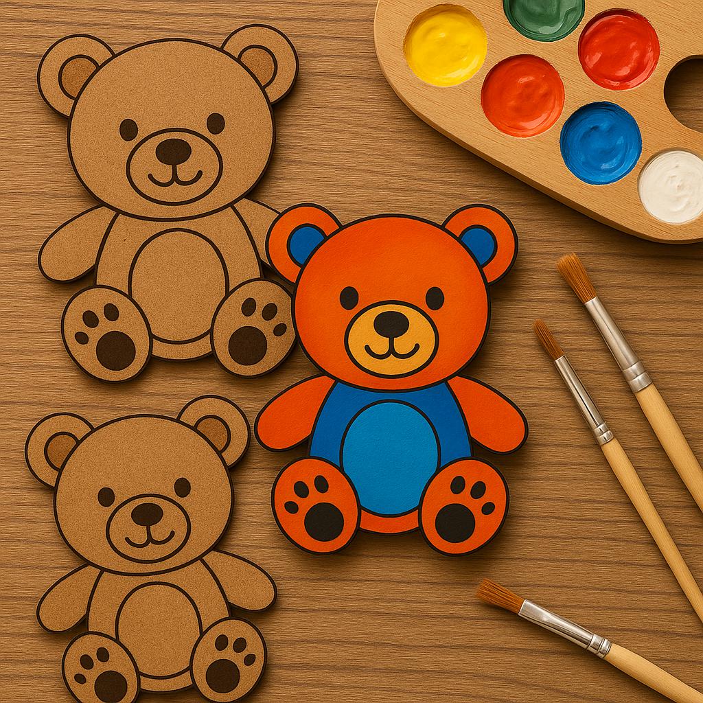 SEWACC 40 Sagome In Legno A Forma Di Orso, Non Finite, Con Foro, Ornamenti Da Appendere Fai Da Te Per Decorazioni Casa, Bomboniere, Progetti Creativi Per Bambini - 2