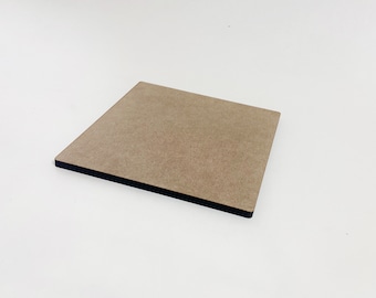 Cuadrado de madera MDF: recorte en blanco sin terminar, material para manualidades (paquete de 10)