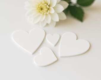 White Acrylic Heart Blank: DIY Craft Shape, Wedding Ornament