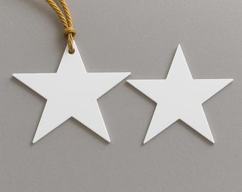 Adornos de estrellas de acrílico blanco - Decoraciones minimalistas para árbol de Navidad de 2 mm de grosor